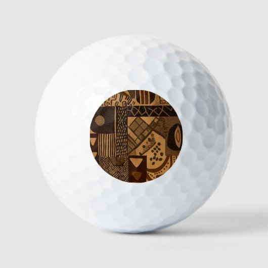 Westafrikanische Designelemente in neutralen Farbe Golfball (Vorderseite)