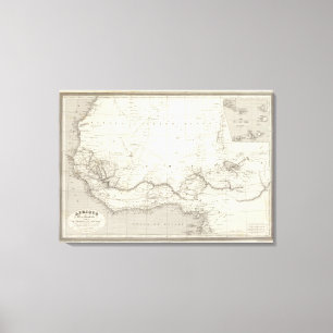 Westafrikanische Landkarte Leinwanddruck