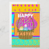 Westafrikanischer Inspirierter Osterkorb Briefpapier (Vorne/Hinten)