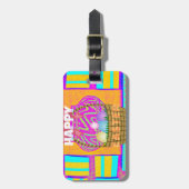 Westafrikanischer Inspirierter Osterkorb Gepäckanhänger (Vorderseite vertikal)