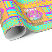 Westafrikanischer Inspirierter Osterkorb Geschenkpapier (Rolleneckpunkt)