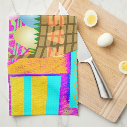 Westafrikanischer Inspirierter Osterkorb Geschirrtuch (Viertel Falte)