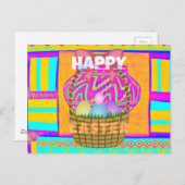 Westafrikanischer Inspirierter Osterkorb Postkarte (Vorne/Hinten)