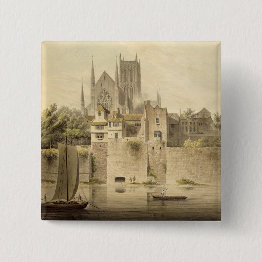 Westansicht von Worcester-Kathedrale, 1798 (w/c Button (Vorderseite)