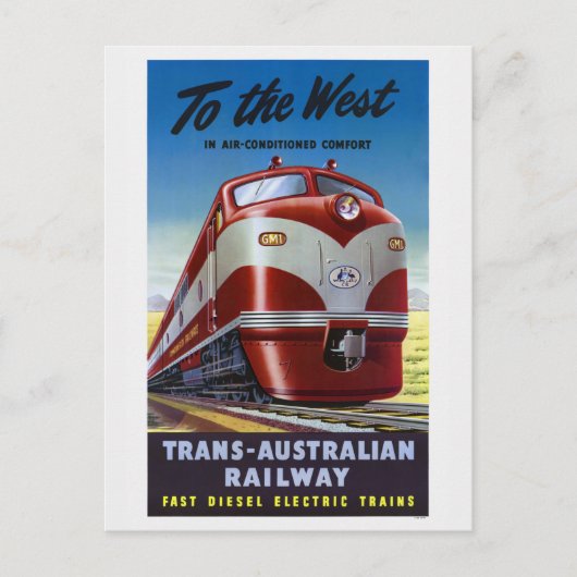 Westaustralenbahn Postkarte (Vorderseite)