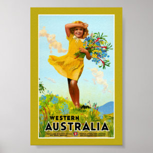 Westaustralien Restauriertes Vintage-Reiseposter Poster