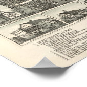 Westborough Mass. 1888 Antique Panoramabalkarte Poster (Ecke)