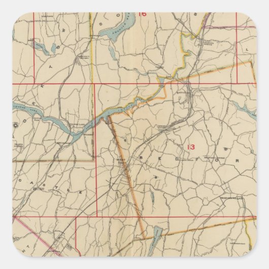 Westchester County, New York 2 Quadratischer Aufkleber (Vorderseite)