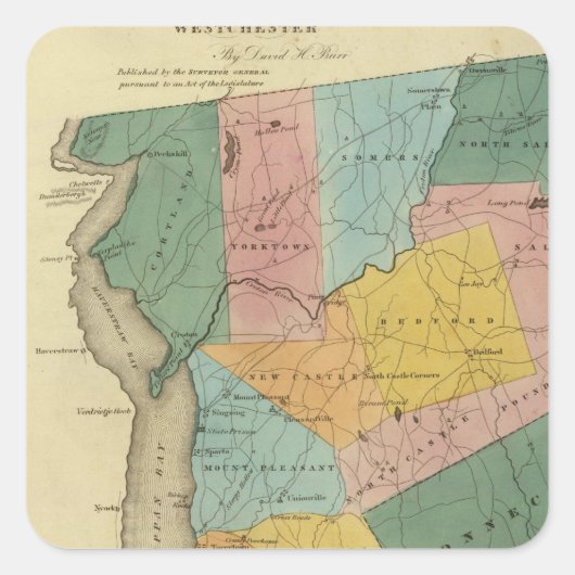 Westchester Landkreis Quadratischer Aufkleber (Vorderseite)