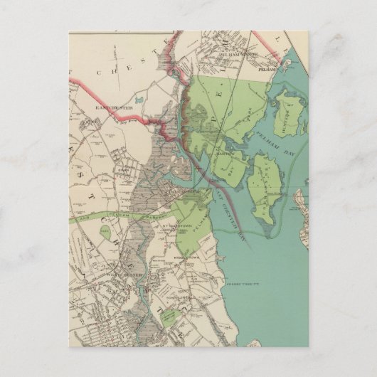 Westchester, Städte am Pelham Postkarte (Vorderseite)