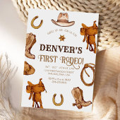 Wester First Rodeo Wild West Cowboy Birthday Party Einladung