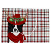 Wester Kariert und Border Collie Dog Lover Holiday Große Geschenktüte (Rückseite)