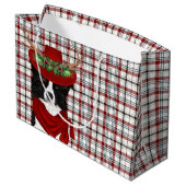 Wester Kariert und Border Collie Dog Lover Holiday Große Geschenktüte (Rückseite Schrägansicht)