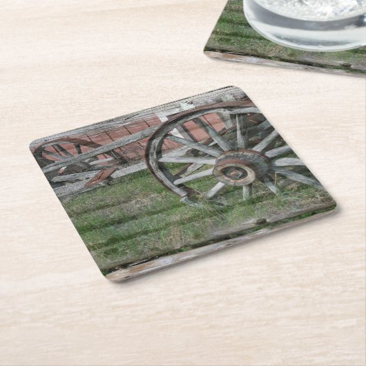 Wester Style Rustic Wagon Wheel Paper Untersetzer (angewinkelt)
