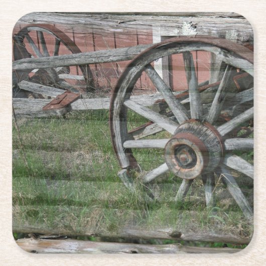 Wester Style Rustic Wagon Wheel Paper Untersetzer (Vorderseite)