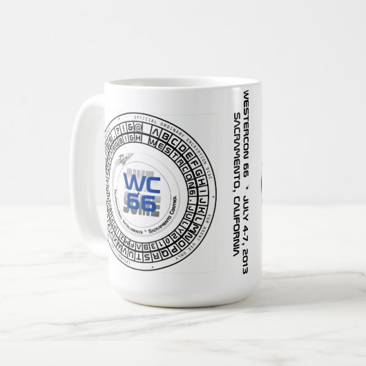 Westercon 66 Decoder-Rad-Tassen Kaffeetasse (Vorderseite Links)