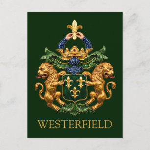 Westerfield Niederländisches Familienwappen. Postk Postkarte