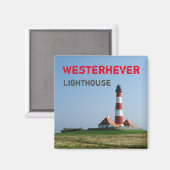 Westerhever Lighthouse, Wattenmeer, Deutschland Magnet (Vorderseite/Rückseite)