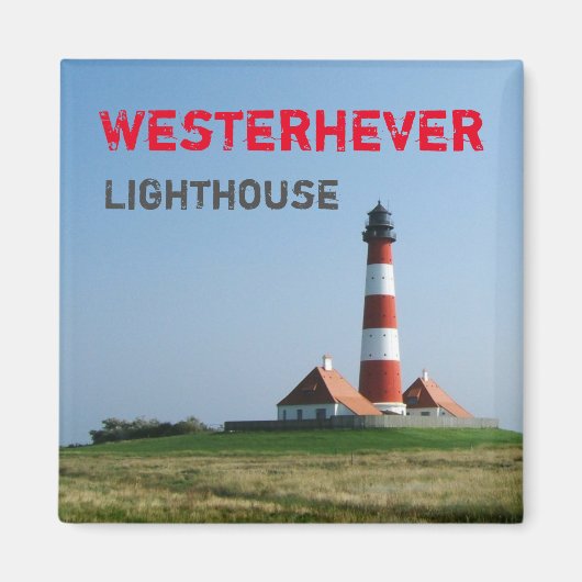Westerhever Lighthouse, Wattenmeer, Deutschland Magnet (Vorne)