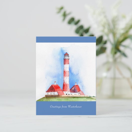 Westerhever personalisierbare Grüße Postkarte (Stehend Vorderseite)