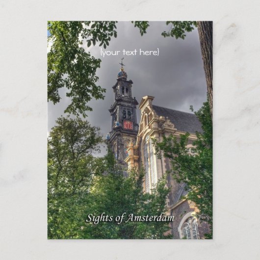 Westerkerk, Amsterdam Church, Sehenswürdigkeiten v Postkarte (Vorderseite)