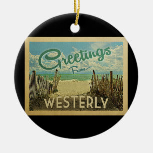 Westerly Beach Vintage Reise Keramik Ornament