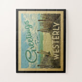 Westerly Beach Vintage Reise Puzzle (Vertikal)