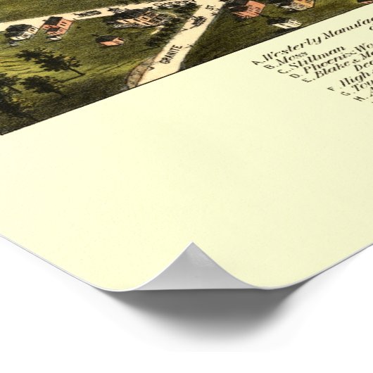 Westerly, RI Panoramic Map - 1877 Poster (Ecke)