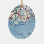 Westerly RI Vintage Karte Keramik Ornament (Rechts)
