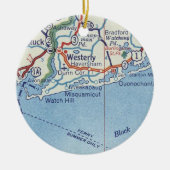 Westerly RI Vintage Karte Keramik Ornament (Vorne)
