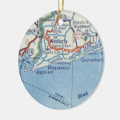 Westerly RI Vintage Karte Keramik Ornament (Links)