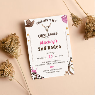 Western 2 Geburtstag 2. Rodeo Rustic Cowboy Einladung