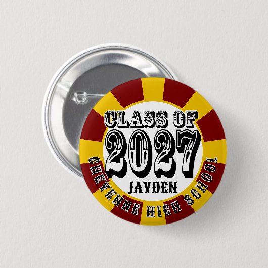 Western-Abschlussklasse 2027 Button (Vorne & Hinten)