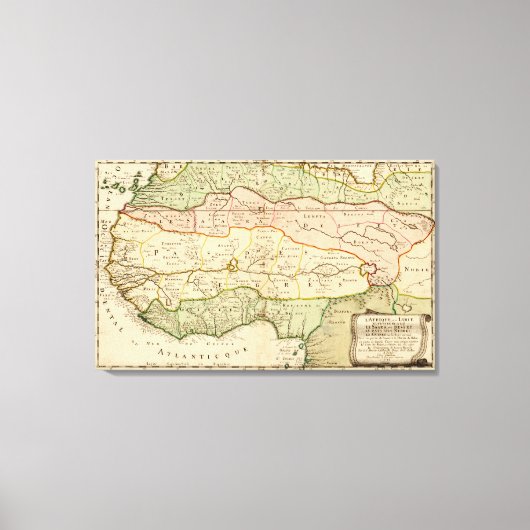 Western AfrikaPanoramakarte Westafrika Leinwanddruck (Vorderseite)