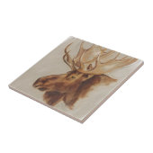 Western American Animal Study | Elche Portrait Fliese (Seite)