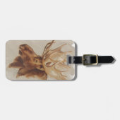 Western American Animal Study | Elche Portrait Gepäckanhänger (Vorderseite horizontal)