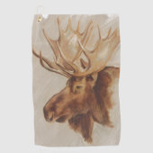 Western American Animal Study | Elche Portrait Golfhandtuch (Vorderseite)