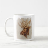 Western American Animal Study | Elche Portrait Kaffeetasse (Links)
