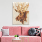 Western American Animal Study | Elche Portrait Leinwanddruck (Insitu (Wohnzimmer))