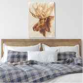 Western American Animal Study | Elche Portrait Leinwanddruck (Insitu (Schlafzimmer))