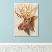 Western American Animal Study | Elche Portrait Leinwanddruck (Insitu (Holzboden))