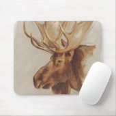 Western American Animal Study | Elche Portrait Mousepad (Mit Mouse)