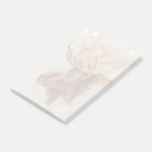 Western American Animal Study | Elche Portrait Post-it Klebezettel (angewinkelt)