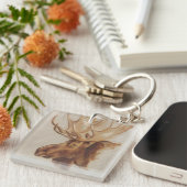 Western American Animal Study | Elche Portrait Schlüsselanhänger (Vorderseite rechts)