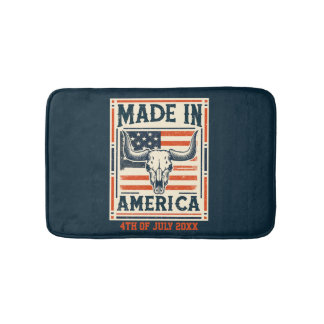 Western American Country Cow Skull 4. Juli Badematte