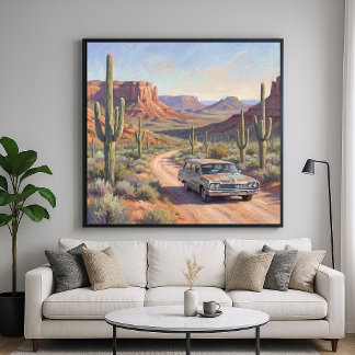 Western American Drive - Malerischer Stil Kunst Poster