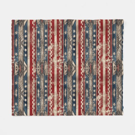 Western American Flag Fleecedecke (Vorderseite (Horizontal))