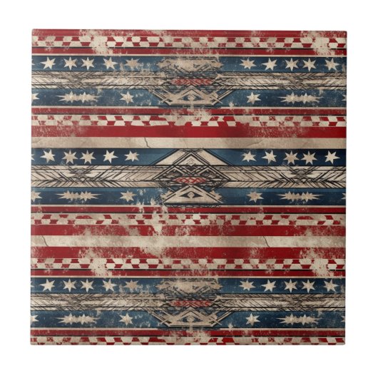 Western American Flag Fliese (Vorderseite)