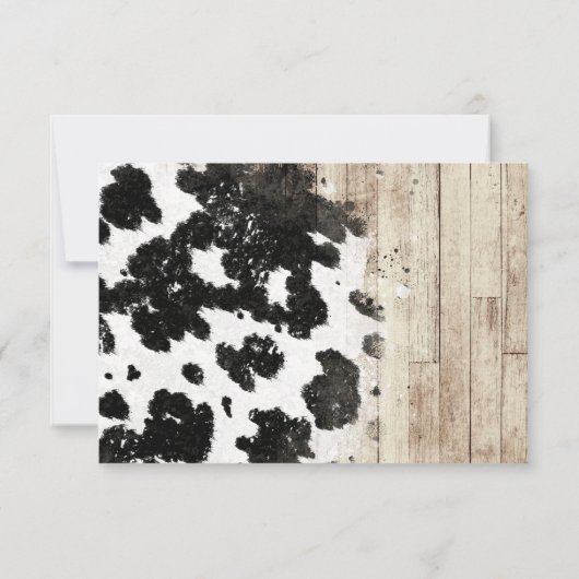 Western and Country Flowers Boots Rustic Wedding RSVP Karte (Rückseite)