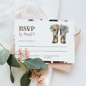 Western and Country Flowers Boots Rustic Wedding RSVP Karte